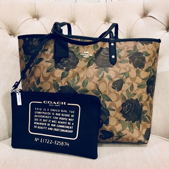 coach reversible camo tote